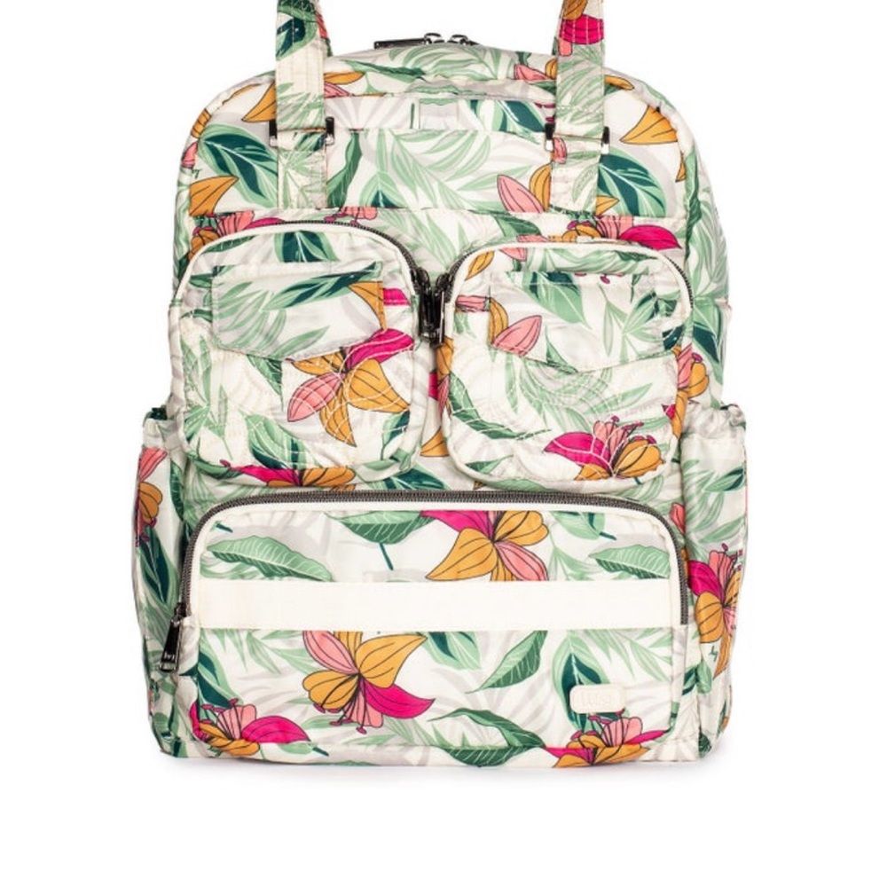 Lug NWT JUMPER Lily Sand Print Backpack Floral Top Handle HARD TO FIND
